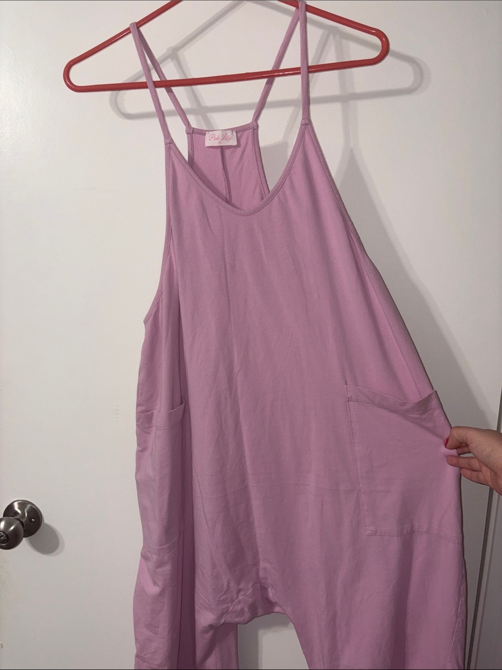 Pink Lily Light Purple Pocket Romper Jumpsuit